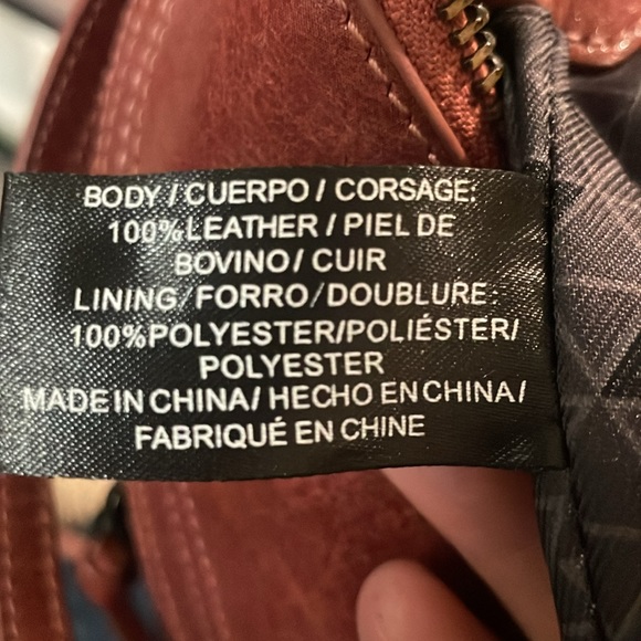 BOTKIER, NY TRIGGER Brown Leather CrossBody Bag with Studs & Fringes. - Picture 9 of 10